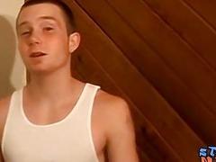 Thug with a tattoo demonstrates his masturbation technique