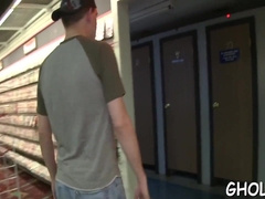 Whacking off thru a fuck hole