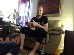 UNDER HIS DOMINANT MACHO FEET