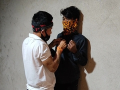 Indian Village Homo Three-way - 3 school homo going together enjoy fuck-fest in a closed roomy.