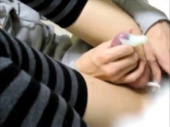 Amateur Japanese CD wank with toy 2