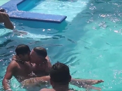 Sendual Show in the Pool Rainbow Palms Clothing Optional Resort