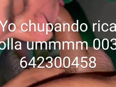 Chupando me una rica gorda polla