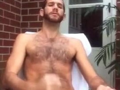 Big-cock amateurs masturbating outdoors