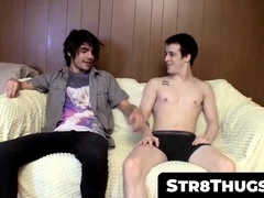 Str8Thugs.com - Straight guys Devin and Brian's furious cock-stroking duo action