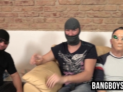 Bunch of gay dudes get together to have an orgy with masks