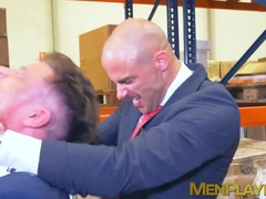 Hot ass banging in the warehouse by suited Diego Summers and Ruslan Angelo