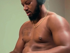 Witness me lubricant up my BIG BLACK COCK and taunt myself to the brim of insanity