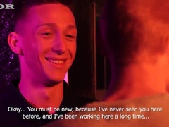 Bartender Ethan gets ravaged stiff & no condom by pony-strung up Thomas!