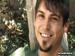 Hottie with a guitar takes a break for a jerk