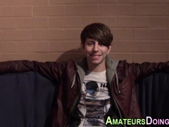 Watch first-timer Teddy get wild and hot with her own cumshot