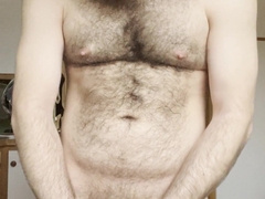 Unshaved fellow faps his trouser snake an gets spoken for you to plead for jizz