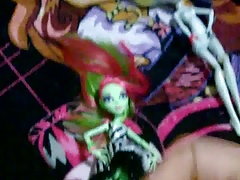 My friend and I cum on monther high dolls