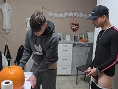 Homosexual Fellows Have Joy: We Bang the Halloween Pumpkin and Jizm on It