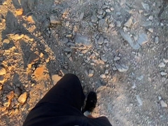 FUR COVERED DUDE MASTURBATING IN A WOODS