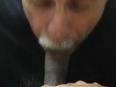 Old daddy give me blowjob and eat my cum 13