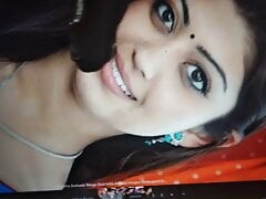 Pranitha pretty facial rubbing navel spitting oily black coc