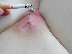 cbt slave. Burning with cigarettes. Human ashtray. Locked in a tiny chastity with superglue