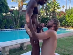 Taking Bbc By The Pool - Logan Stevens And Rhyheim Shabazz