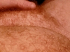 Toying with ginger hard-on! (Bad lighting, sorry!)