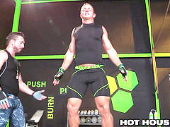 Muscular gay studs Landon Mycles and Jimmy Durano enjoy intense anal session in the hothouse