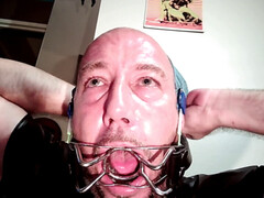 Dildo deepthroat, gay spider gag, braces