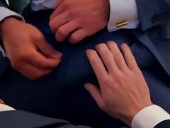 Hot Spanish businessmen in suits fuck hard in the hotel room