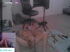 Fuck Machine Fucks A Straight White Twinks Ass Until Cum All Over Chest