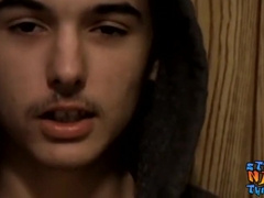 Lean Gay-For-Pay Boy Milks off his Immense Beef Whistle until he Spunks