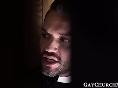 Religious twink sucks off priest before riding him hardcore