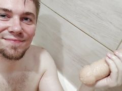 Cute Cute Boy With Fucks Himself With A Big Dildo