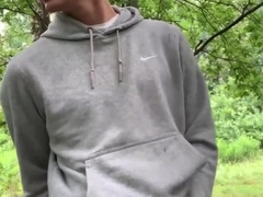 Spectacular Man Milks off in the Public Park and Ejaculates