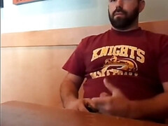 Bearded Bro Public Jerk Off in A Coffee Shop