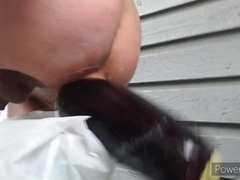 Thickest eggplant assfuck and enormous faux-cock rectal spreading