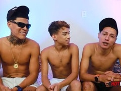 Intense raw three-way with guys Novinho Gg and Luis Leite