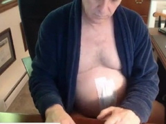 Horny Grandpa Wanking His Big Hard Cock 4