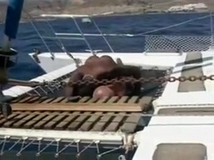 Franco Cento and Sandro on a boat