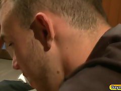 Gay locker room big dick blowjob and anal fuck