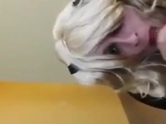 Young white sissy takes black masters load 5