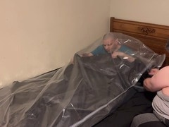 Bound and packed in leather sheeting and a straitjacket by Strapskinks