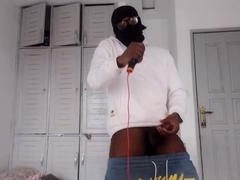 Big black cock, web cam, big cock jerking off