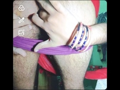 Horny Indian gay crossdresser in a seductive crimson saree explores intense anal pleasure!