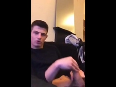 Cute guy jerks his big cock off 5