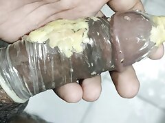 Indian slave punished with ginger flavored condom