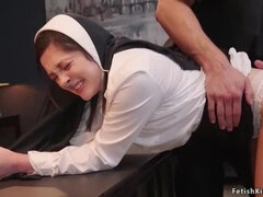 Priest Dominates Young Nun and Stepmom in Kinky Threesome