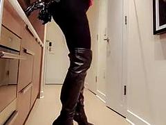 Pink sissy Bimbo stuck in selfbondage for good