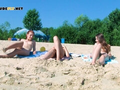 Teenage nudist with tiny melons that is soaking up the sun