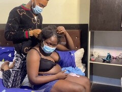 Afrikanisch, Paar, Gehörnter ehemann, Ehemann