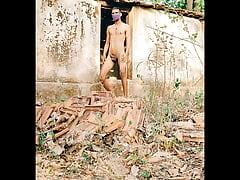 Sexy nude boy at home in forest enjoy masterbate cumshot