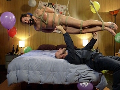 Appealing male bondage between gay hunks with extra large dicks